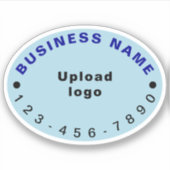 Telefonnummer des Unternehmens auf hellblauem Oval Aufkleber (Vorderseite)