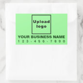 Telefonnummer des Unternehmens auf hellgrün Rechteckiger Aufkleber (Tasche)