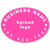 Telefonnummer des Unternehmens auf rosa, ovaler Vi Aufkleber (Vorderseite)