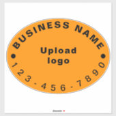 Telefonnummer des Unternehmens für Orange Large Ov Aufkleber (Blatt)