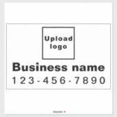 Telefonnummer des Unternehmens, weißes großes Rech Aufkleber (Blatt)