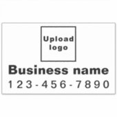 Telefonnummer des Unternehmens, weißes großes Rech Aufkleber (Vorderseite)