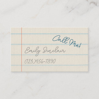 Telefonnummer: Kontaktkarte für mich auf Schulpapi Visitenkarte