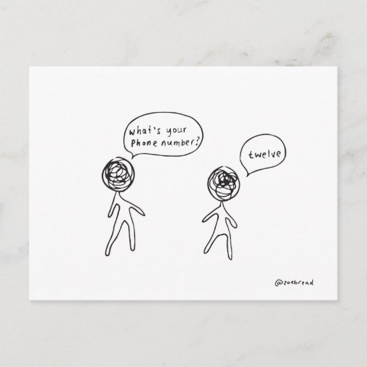 Telefonnummer Postkarte (Vorderseite)