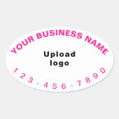 Telefonnummer Rosa Texte auf Weiß Ovaler Aufkleber (Vorderseite)