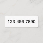 Telefonnummer und Name Weiß und Schwarz Mini Visitenkarte (Vorderseite)