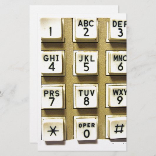 Telefonnummern Briefpapier (Vorne/Hinten)