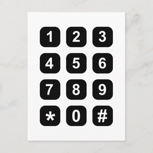 Telefonnummern Postkarte (Vorderseite)