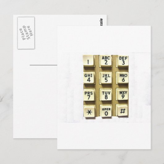 Telefonnummern Postkarte (Vorne/Hinten)