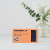 Telefonreparatur QR Peach Visitenkarte (Stehend Vorderseite)