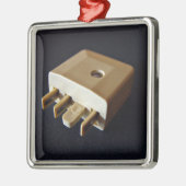 Telefonstecker zum Standard-Adapter RJ-11 Silbernes Ornament (Links)