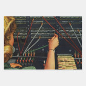 Telefonvermittler, Vintages Unternehmen Geschenkpapier Set (Vorderseite)