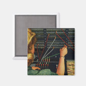 Telefonvermittler, Vintages Unternehmen Magnet (Vorderseite/Rückseite)