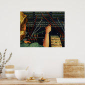 Telefonvermittler, Vintages Unternehmen Poster (Küche)