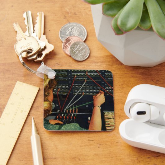 Telefonvermittler, Vintages Unternehmen Schlüsselanhänger (Schreibtisch)