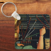 Telefonvermittler, Vintages Unternehmen Schlüsselanhänger (Vorderseite)