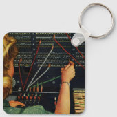 Telefonvermittler, Vintages Unternehmen Schlüsselanhänger (Rückseite)