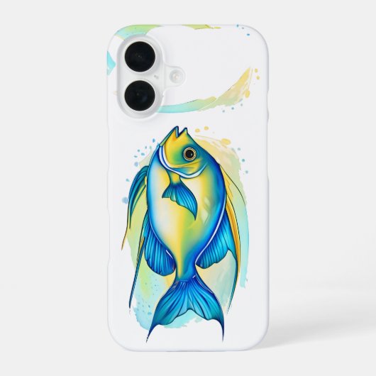 Telefonzelle - Aquarellreihe: Angelfish iPhone 16 Hülle (Rückseite)