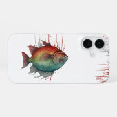 Telefonzelle - Aquarellreihe: Piranha iPhone 16 Hülle (Rückseite (Horizontal))
