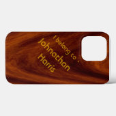 Telefonzelle - Holzkörner mit Name Case-Mate iPhone Hülle (Rückseite (Horizontal))