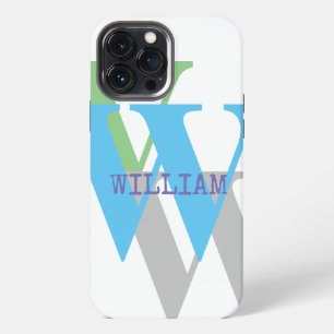 Telefonzelle MONOGRAM, NAME iPhone bearbeiten Wort 13 Pro Max Hülle