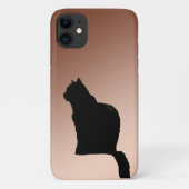 Telefonzelle - Schwarze Katze auf Kupfer-Hintergru Case-Mate iPhone Hülle (Rückseite)