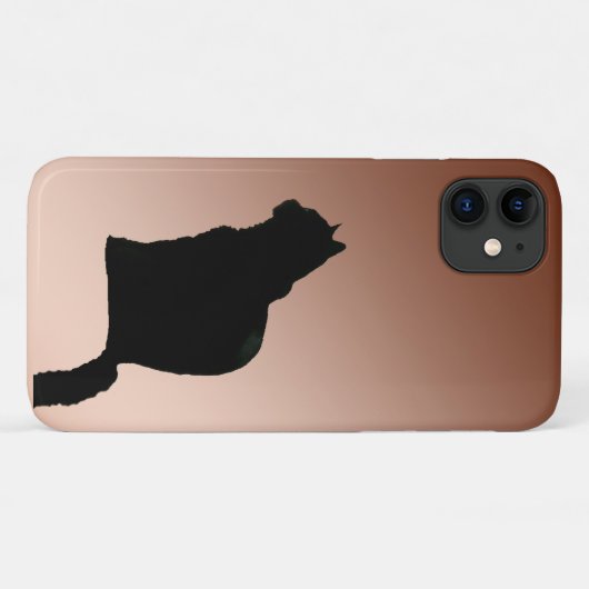 Telefonzelle - Schwarze Katze auf Kupfer-Hintergru Case-Mate iPhone Hülle (Rückseite (Horizontal))
