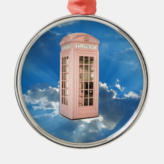 Telefonzelle Silbernes Ornament (Vorne)