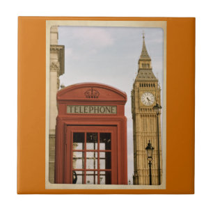 Telefonzelle und Turm von Big Ben Fliese