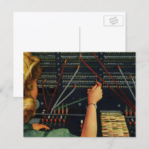 Telefonzentrale Operator, Vintage Geschäft Postkarte