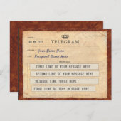 TELEGRAM-POST-KARTE MIT IHRER NACHRICHT POSTKARTE (Vorne/Hinten)