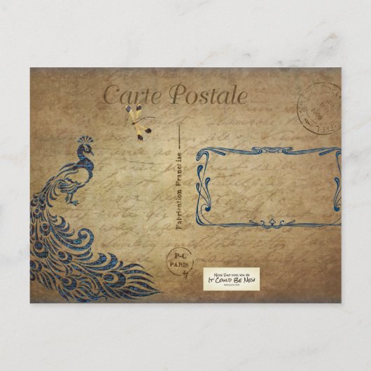 Telegramm Ankündigung Datum freihalten Postkarte (Rückseite)