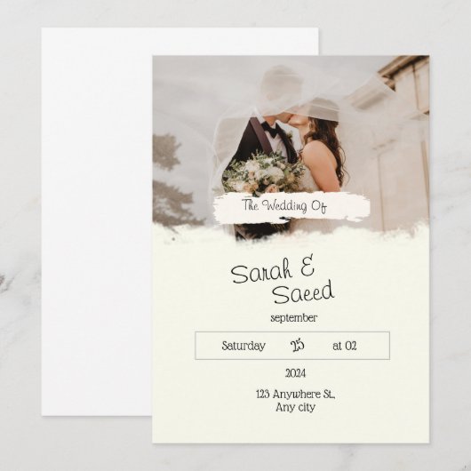 Telegramm "Dream Wedding" Einladung (Vorne/Hinten)