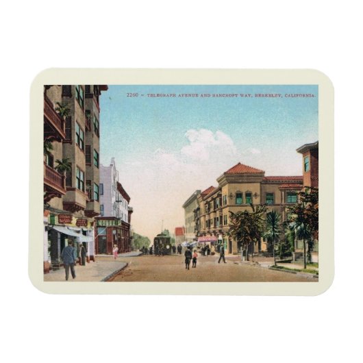 Telegraph Ave, Berkeley, California Vintag Style Magnet (Horizontal)
