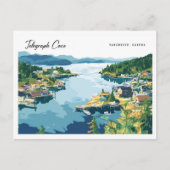 Telegraph Cove Vancouver Canada Illustration Postkarte (Vorderseite)