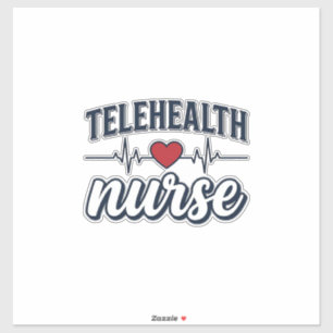 Telehealth-Krankenschwester Herzschlag Vintage-Shi Aufkleber