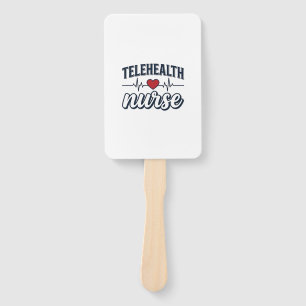 Telehealth-Krankenschwester Herzschlag Vintage-Shi Fächer