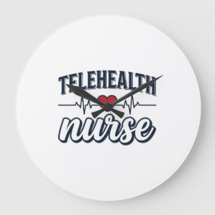 Telehealth-Krankenschwester Herzschlag Vintage-Shi Große Wanduhr