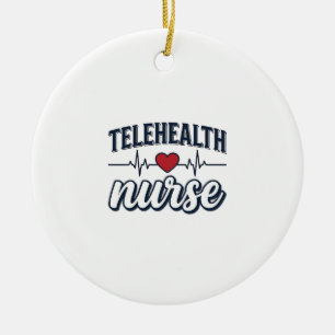 Telehealth-Krankenschwester Herzschlag Vintage-Shi Keramik Ornament