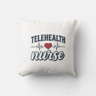 Telehealth-Krankenschwester Herzschlag Vintage-Shi Kissen