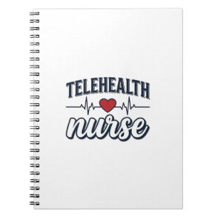 Telehealth-Krankenschwester Herzschlag Vintage-Shi Notizblock
