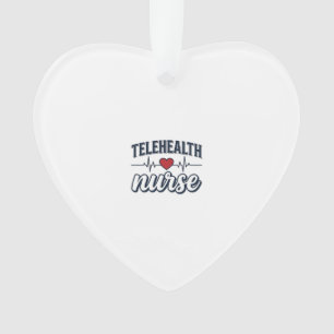 Telehealth-Krankenschwester Herzschlag Vintage-Shi Ornament