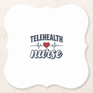 Telehealth-Krankenschwester Herzschlag Vintage-Shi Untersetzer