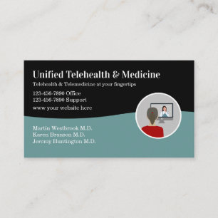 Telehealth-Telemedizin-Moderne-Geschäftskarten Visitenkarte