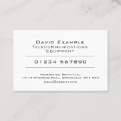 Telekommunikationsausrüstung mit Foto des Inhabers Visitenkarte (Rückseite)