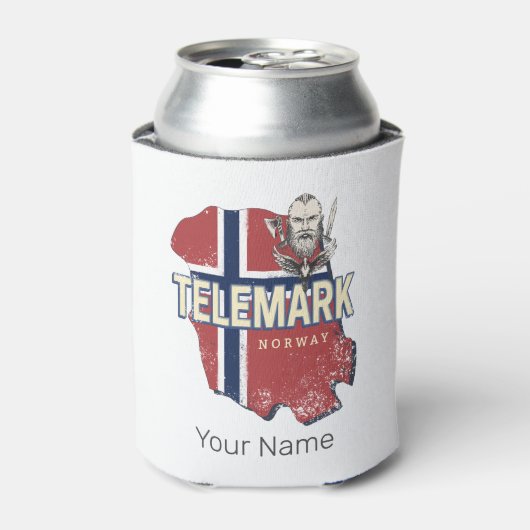 Telemark Norwegen Province Map Vintag Souvenir Dosenkühler (Kanne Vorderseite)