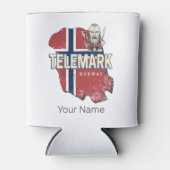 Telemark Norwegen Province Map Vintag Souvenir Dosenkühler (Vorderseite)