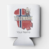 Telemark Norwegen Province Map Vintag Souvenir Dosenkühler (Rückseite)