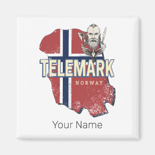 Telemark Norwegen Province Map Vintag Souvenir Magnet