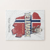 Telemark Norwegen Province Map Vintag Souvenir Puzzle (Horizontal)